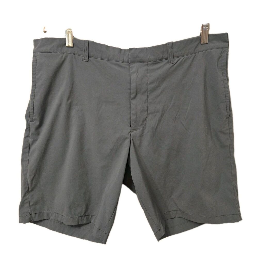 J. Crew Mens Flex Gramercy Nylon Tech Golf Shorts Gray Green Size 38 Stretch